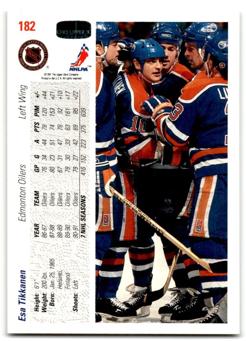 1991-92 Upper Deck French Esa Tikkanen Edmonton Oilers #182