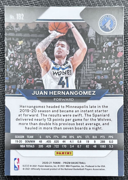 2020-21 Panini Prizm Juan Hernangomez Minnesota Timberwolves #192