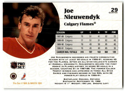 1991-92 Pro Set Joe Nieuwendyk Calgary Flames #29