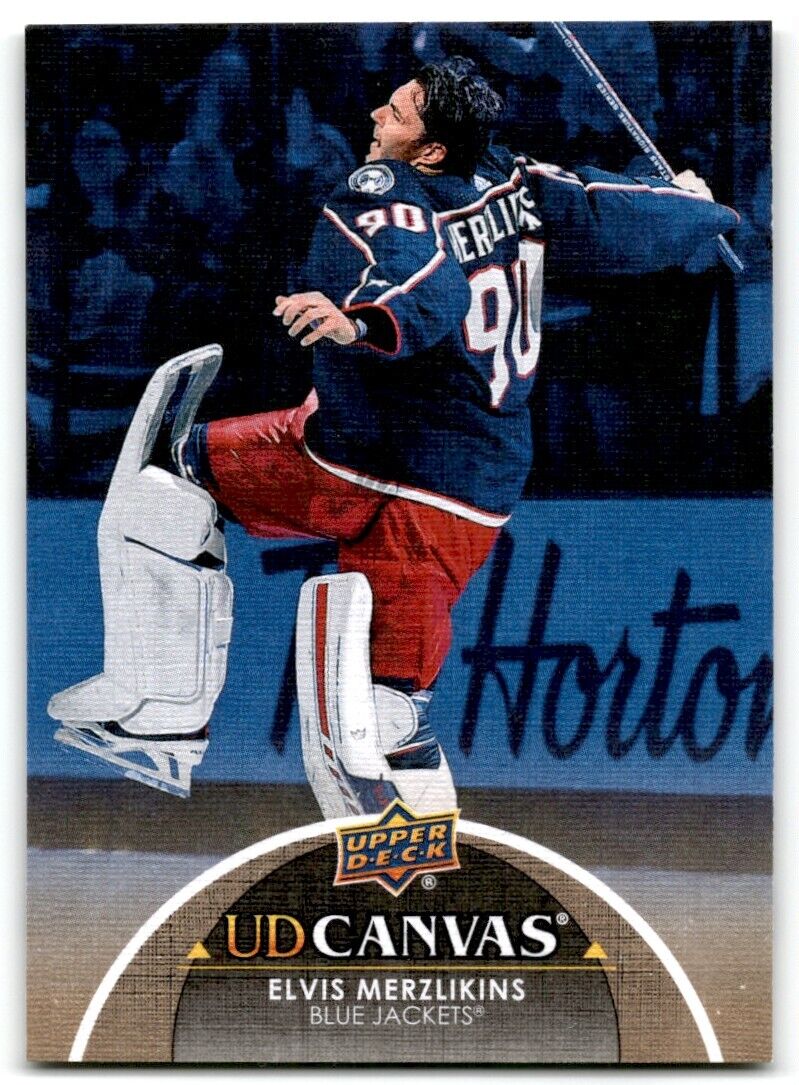 2021-22 Upper Deck UD Canvas Elvis Merzlikins Columbus Blue Jackets #C143