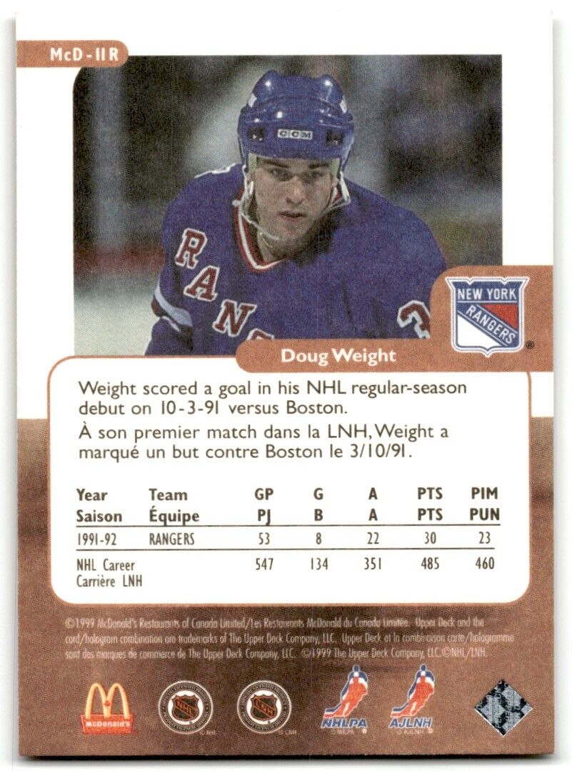 1998-99 Upper Deck Retro McDonald's Doug Weight Edmonton Oilers #MCD-11R