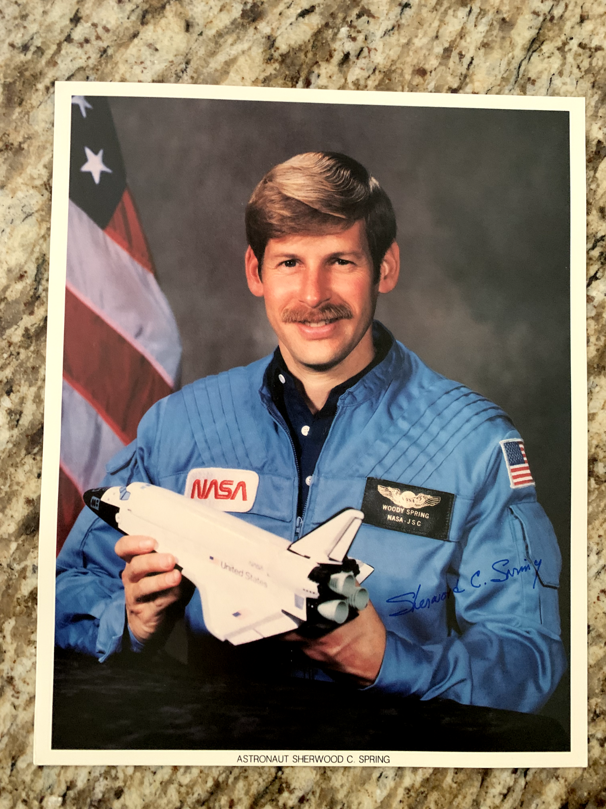 NASA Space Shuttle Astronaut Sherwood Spring autopen signed official litho