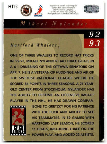 1993-94 Upper Deck Hat Tricks Michael Nylander Hartford Whalers #HT13