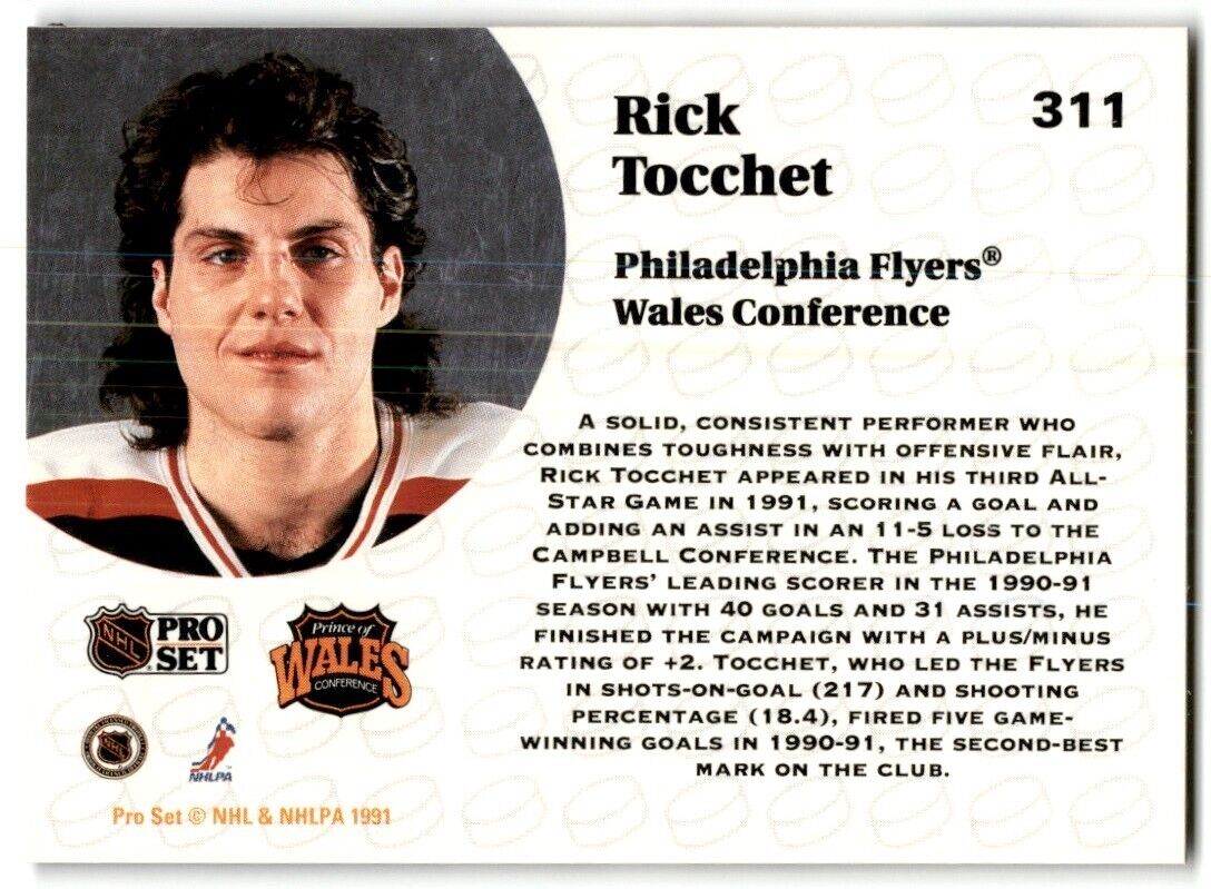 1991-92 Pro Set French Rick Tocchet Philadelphia Flyers #311