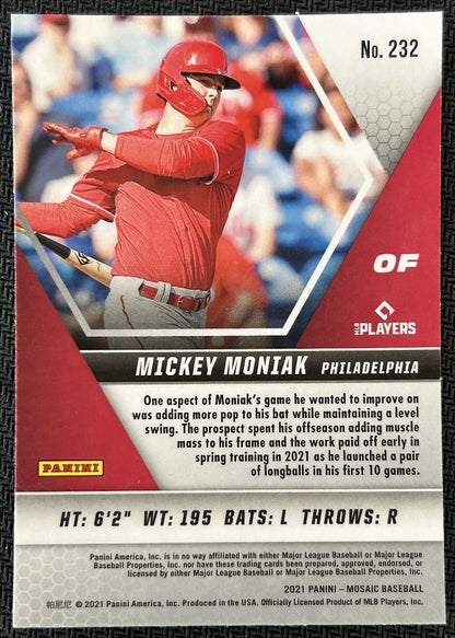 2021 Panini Mosaic Mickey Moniak Rookie Philadelphia Phillies #232