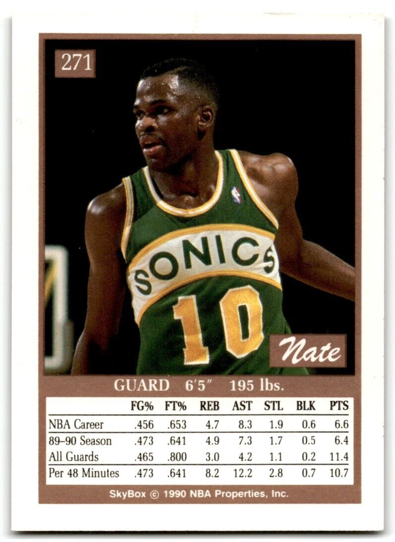 1990-91 SkyBox Nate McMillan Seattle SuperSonics #271A