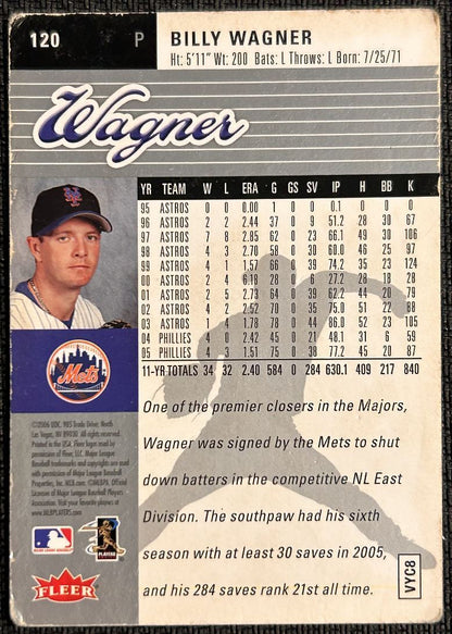 2006 Fleer Ultra Billy Wagner New York Mets #120