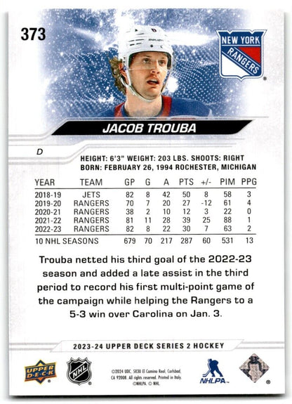 2023-24 Upper Deck Jacob Trouba New York Rangers #373