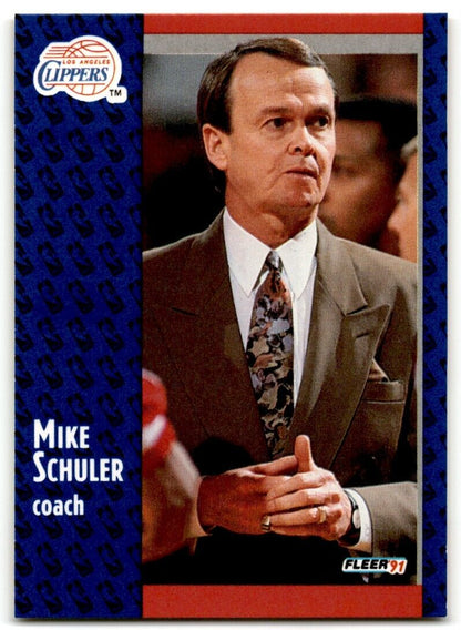 1991-92 Fleer Mike Schuler Los Angeles Clippers #95