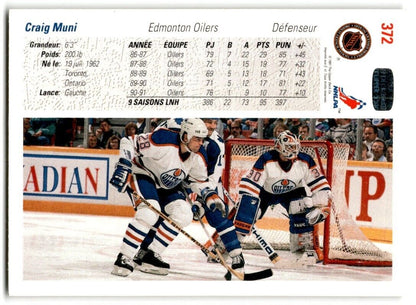 1991-92 Upper Deck French Craig Muni Edmonton Oilers #372