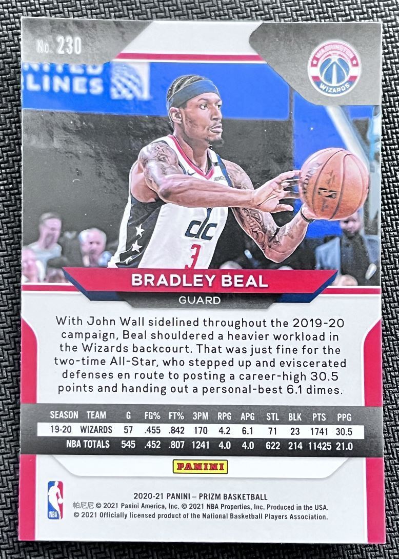 2020-21 Panini Prizm Bradley Beal Washington Wizards #230