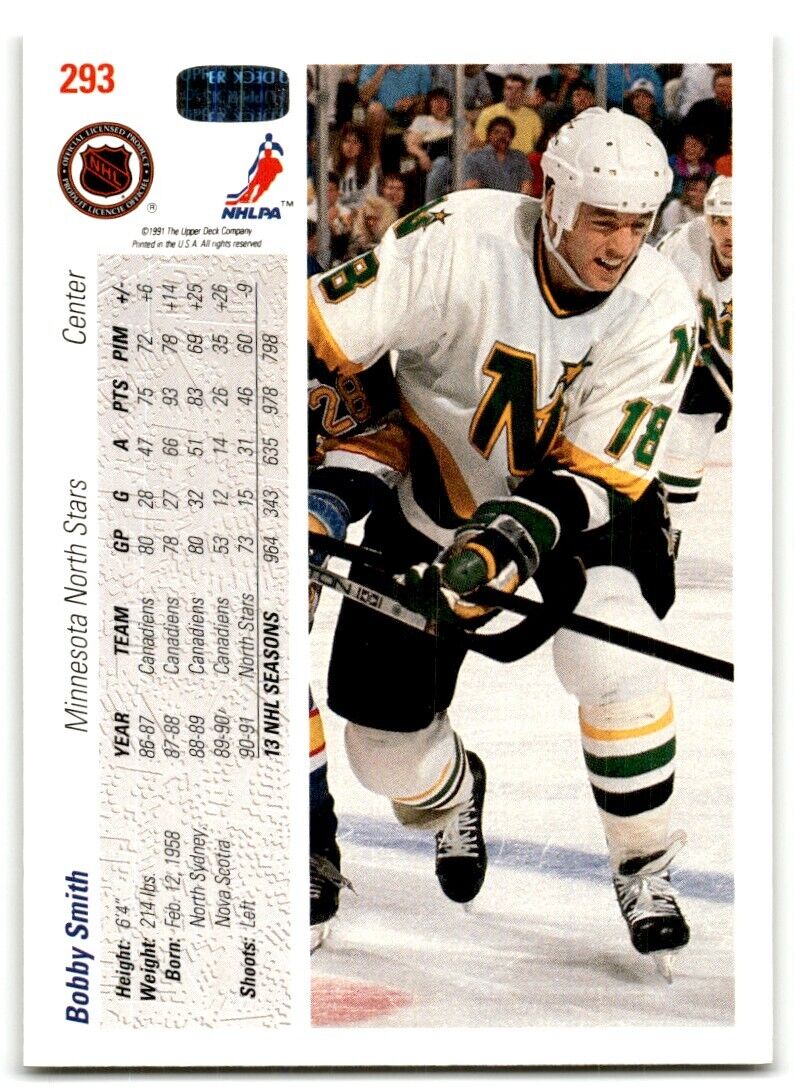 1991-92 Upper Deck Bobby Smith Minnesota North Stars #293