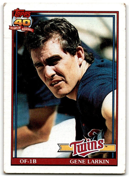 1991 Topps Gene Larkin Minnesota Twins #102