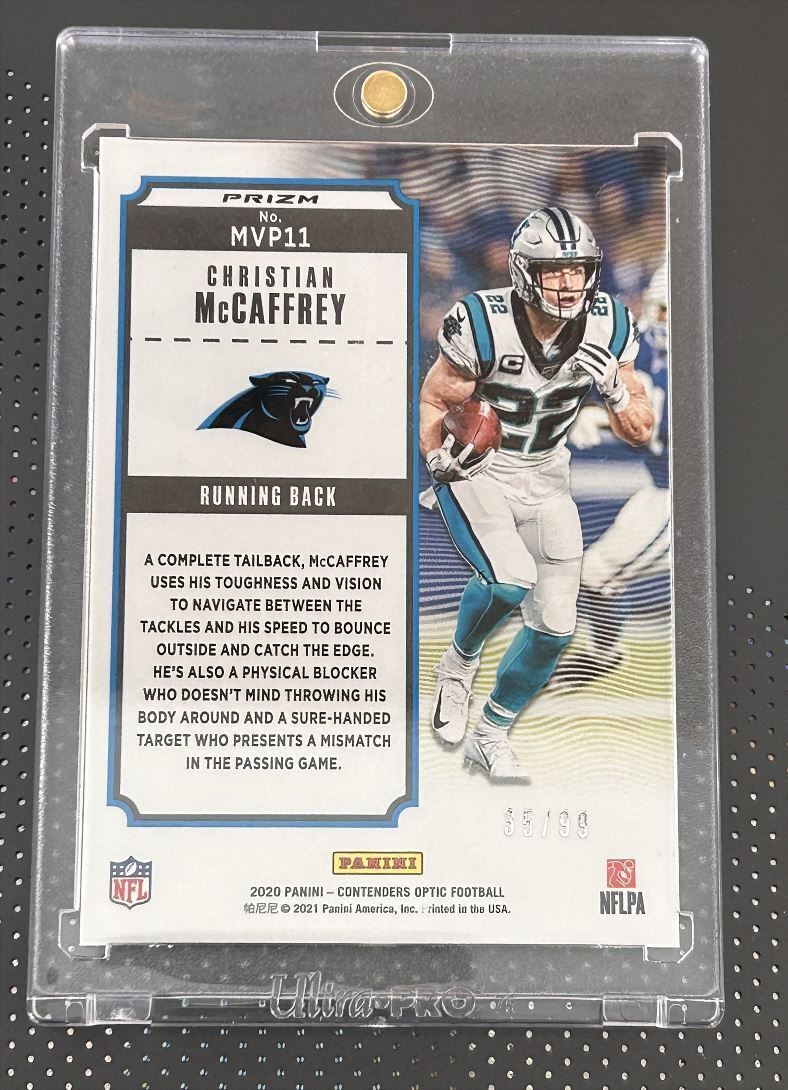 2020 Panini Contenders Christian McCaffrey 35/99 Carolina Panthers #MC-CM