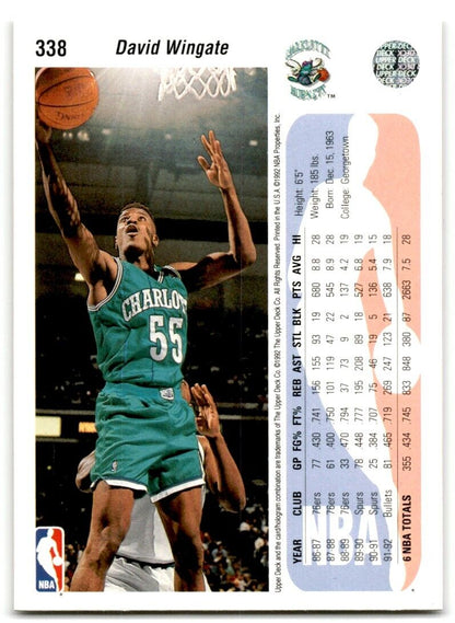 1992-93 Upper Deck David Wingate Charlotte Hornets #114