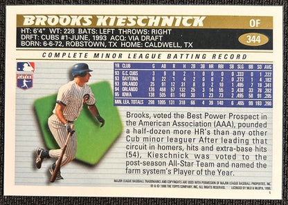 1996 Topps Brooks Kieschnick Chicago Cubs #344