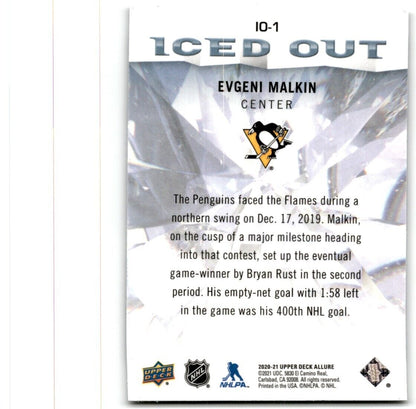 2020-21 Upper Deck Iced Out Evgeni Malkin Pittsburgh Penguins #ID-1