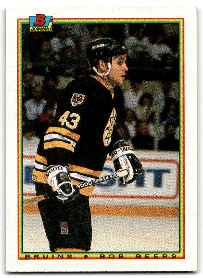 1990-91 Bowman Bob Beers Rookie Boston Bruins #34