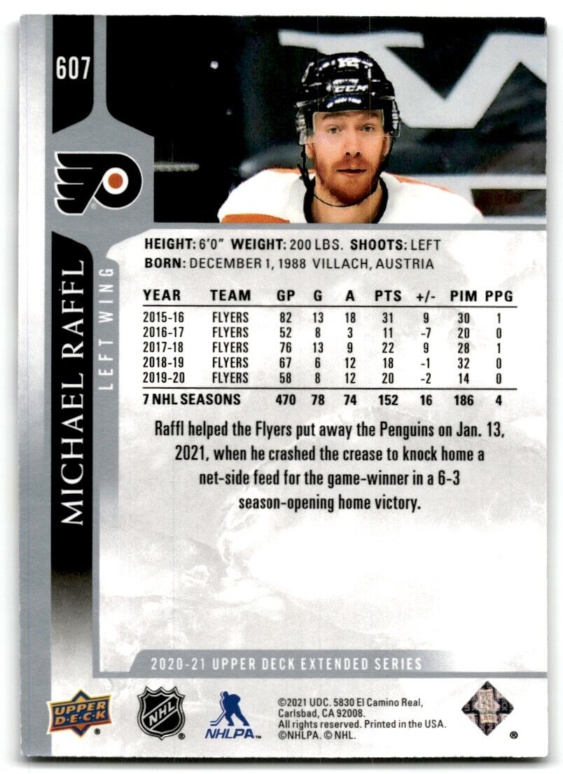 2020-21 Upper Deck Michael Raffl Philadelphia Flyers #607