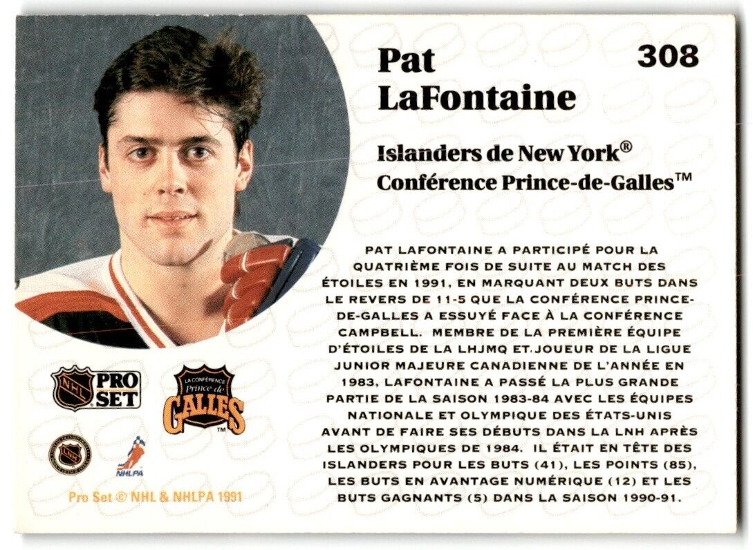 1991-92 Pro Set Pat LaFontaine New York Islanders #308