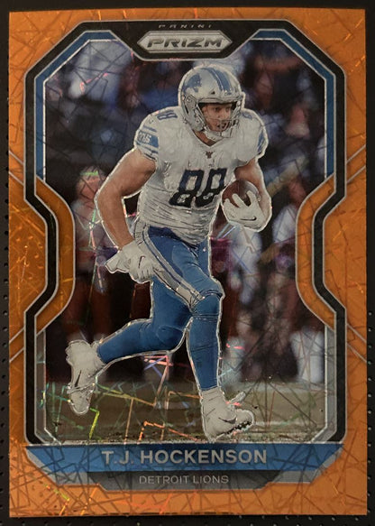 2020 Panini Prizm Orange T.J. Hockenson Detroit Lions #201 Parallel