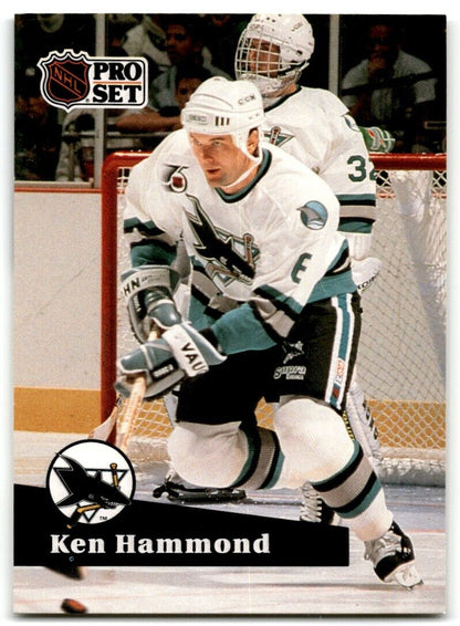 1991-92 Pro Set Ken Hammond Rookie San Jose Sharks #484