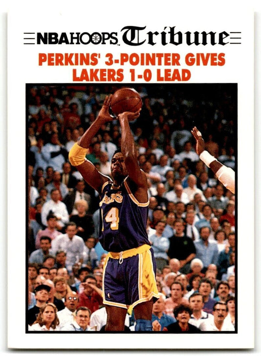 1991-92 Hoops Perkins' 3-Pointer Gives Lakers 1-0 Lead Los Angeles Lakers #538