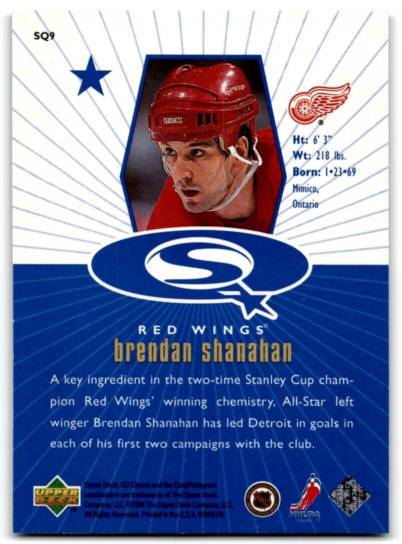 1998-99 UD Choice StarQuest Blue Brendan Shanahan Detroit Red Wings #SQ9