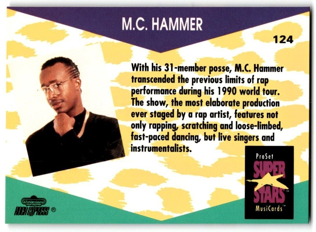 1991-92 ProSet Super Stars MusiCard M.C. Hammer #124