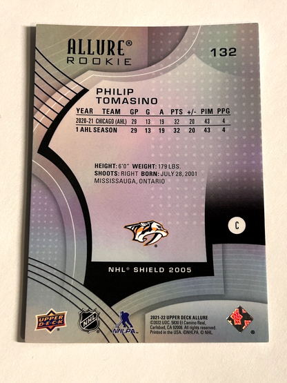 2021-22 Upper Deck Allure - Rookie #132 Philip Tomasino - Nashville Predators