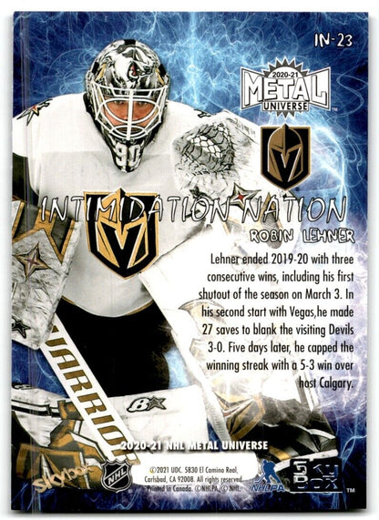 2021-22 SkyBox Metal Universe Robin Lehner Vegas Golden Knights #IN-23