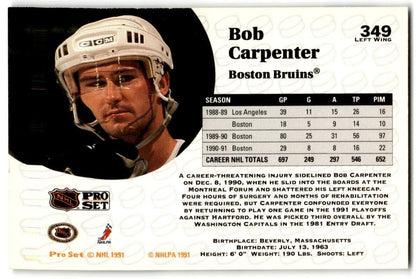 1991-92 Pro Set Bob Carpenter Boston Bruins #349