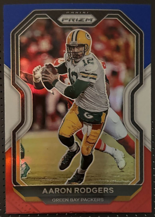 2020 Panini Prizm Red Blue Aaron Rodgers Green Bay Packers #206 Parallel