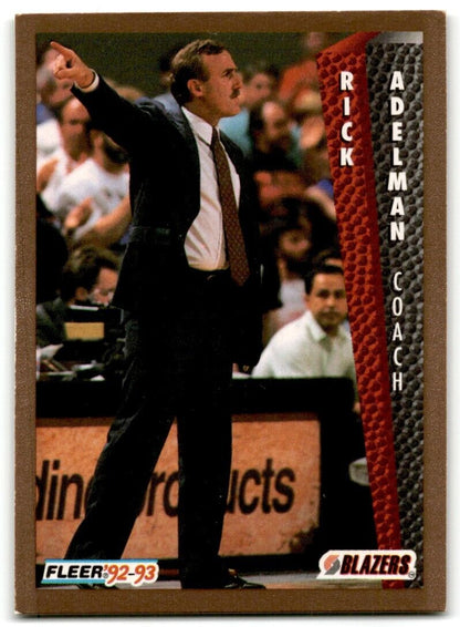 1992-93 Fleer Rick Adelman Portland Trail Blazers #185