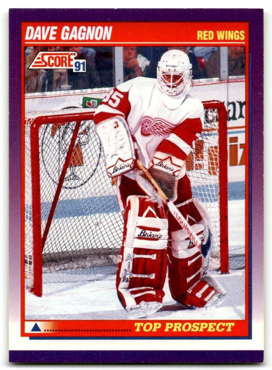 1991-92 Score American Dave Gagnon Rookie Detroit Red Wings #387