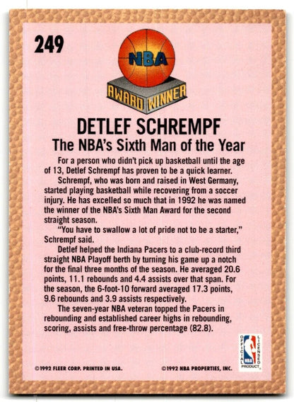 1992-93 Fleer Detlef Schrempf Indiana Pacers #249