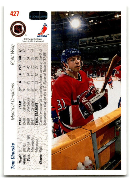 1991-92 Upper Deck Tom Chorske Montreal Canadiens #427