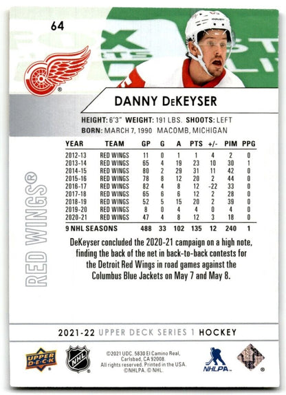 2021-22 Upper Deck Danny DeKeyser Detroit Red Wings #64