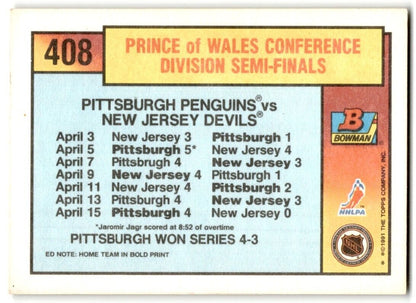 1991-92 Bowman Pittsburgh/New Jersey Playoff Action Pittsburgh Penguins/New