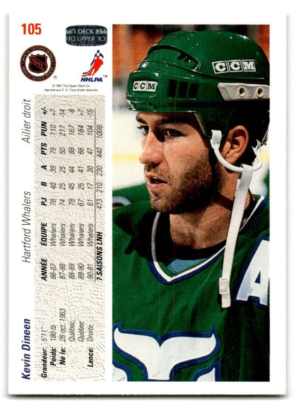 1991-92 Upper Deck French Kevin Dineen Hartford Whalers #105