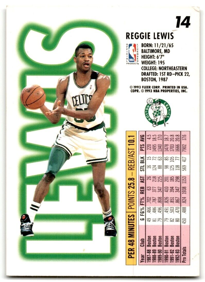 1993-94 Fleer Reggie Lewis Boston Celtics #14