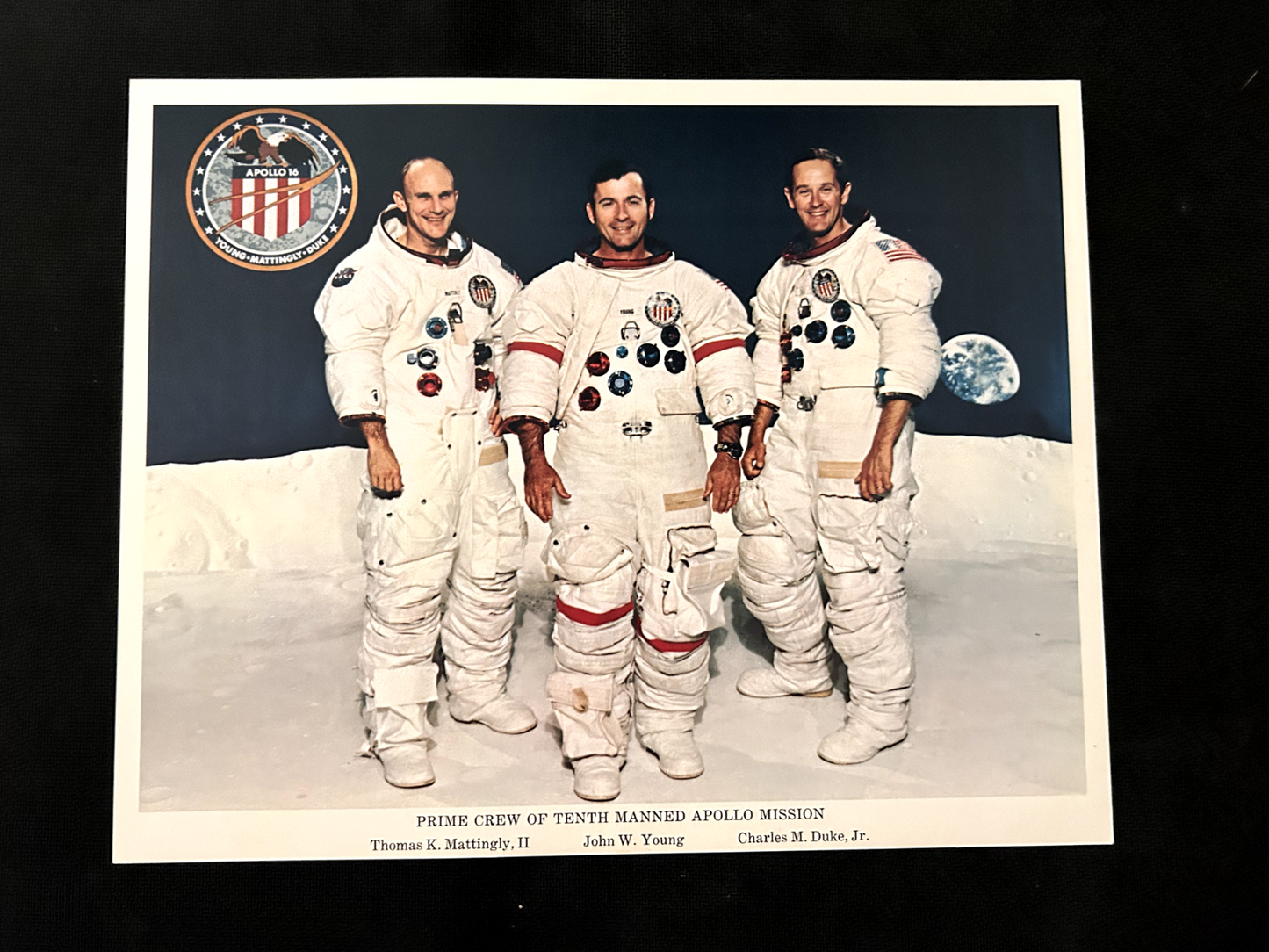 NASA Apollo 16 astronauts crew official 8X10 litho