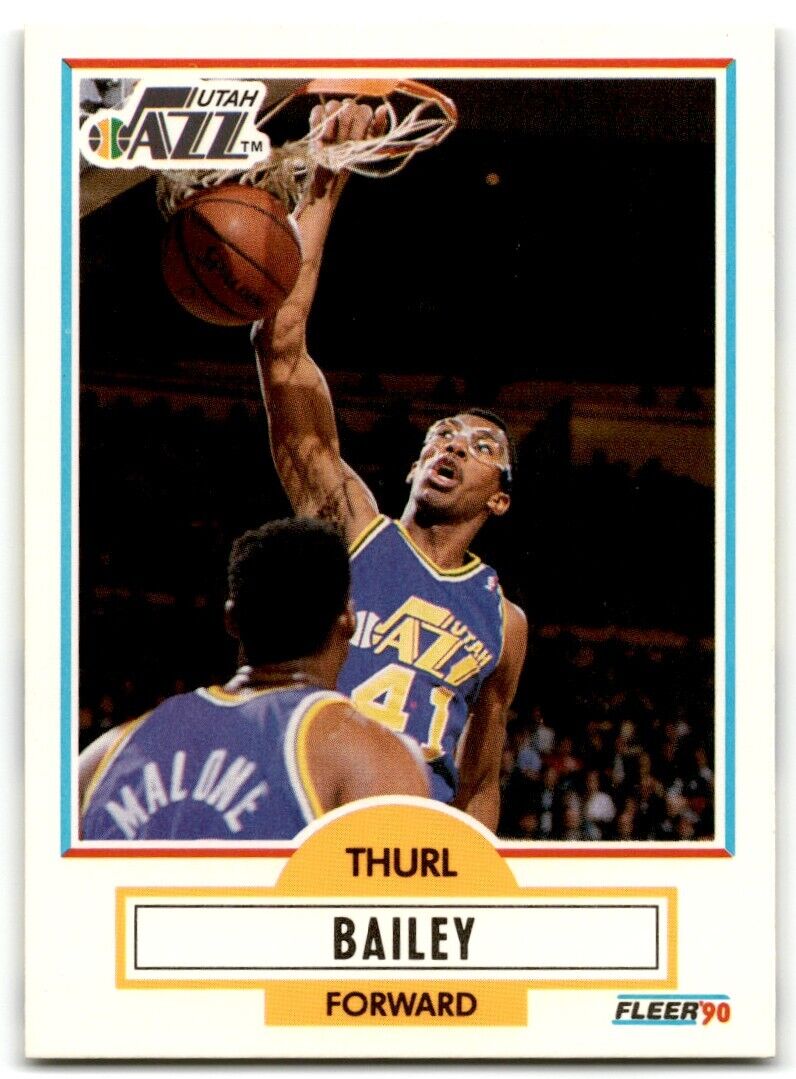 1990-91 Fleer Thurl Bailey Utah Jazz #182