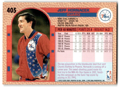 1992-93 Fleer Jeff Hornacek Philadelphia 76ers #405