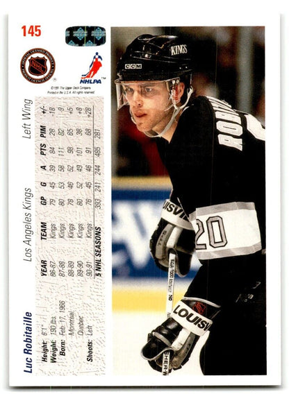 1991-92 Upper Deck Luc Robitaille Los Angeles Kings #145