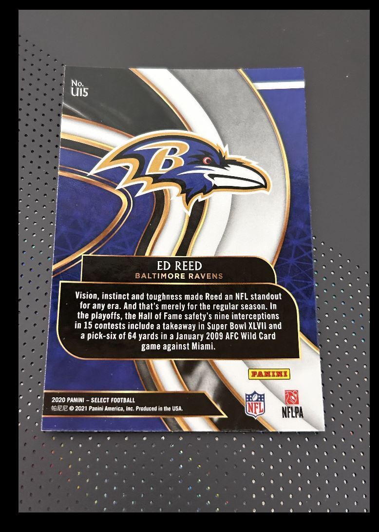 2020 Panini Select Unbreakable Ed Reed Baltimore Ravens #U15