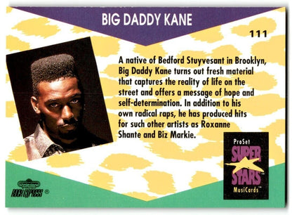 1991-92 ProSet Super Stars MusiCard Big Daddy Kane #111