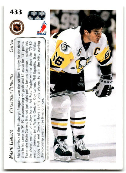 1992-93 Upper Deck Mario Lemieux Pittsburgh Penguins #433