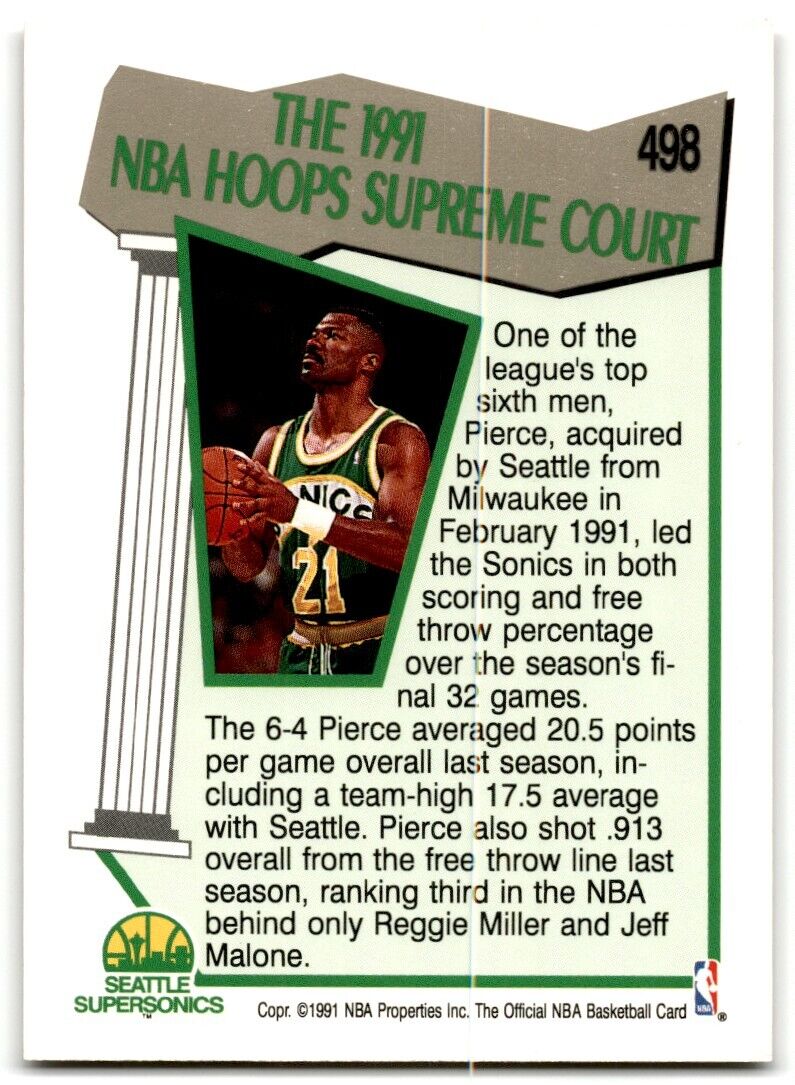 1991-92 Hoops Ricky Pierce Seattle SuperSonics #498