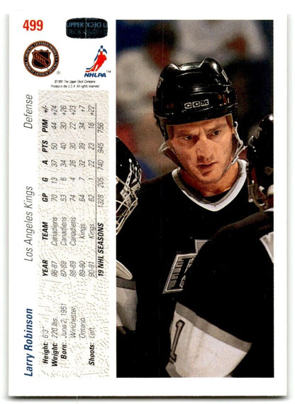 1991-92 Upper Deck Larry Robinson Los Angeles Kings #499